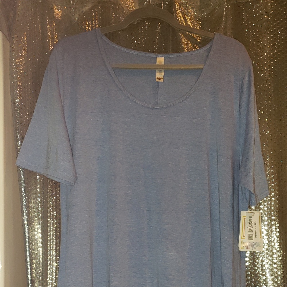 NWT NEW LULAROE Perfect T Shirt 2X Cotton Blue